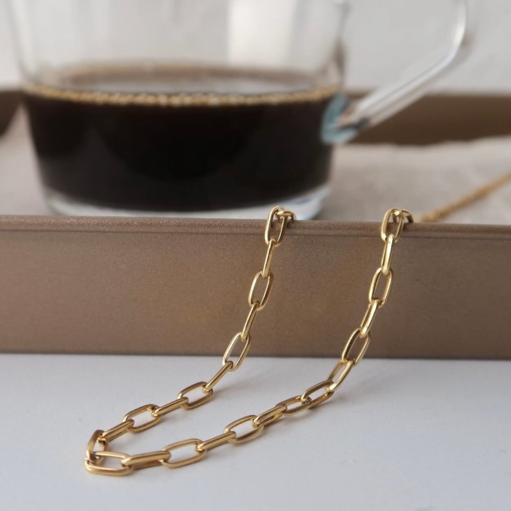 n e w | 18k gold paper clip chain